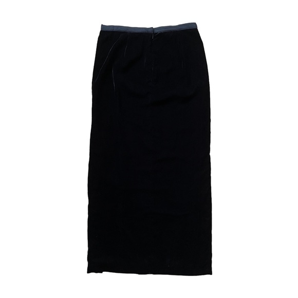 Vintage Black Velvet Maxi Skirt with Side Slit Small Medium - Picture 2 of 4